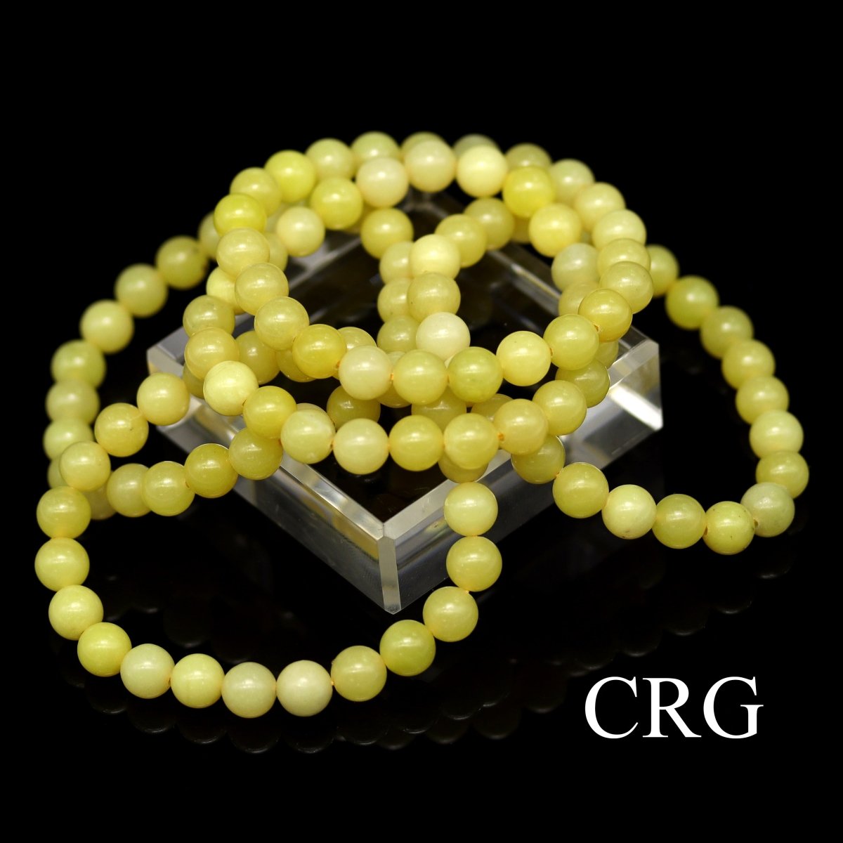 QTY 1 - Lemon Jade Stretch Bracelet / 8mm AVG