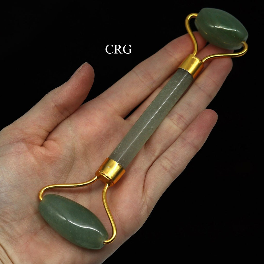 QTY 1 - Light Green Aventurine Facial Massage Roller / 5.5" AVG
