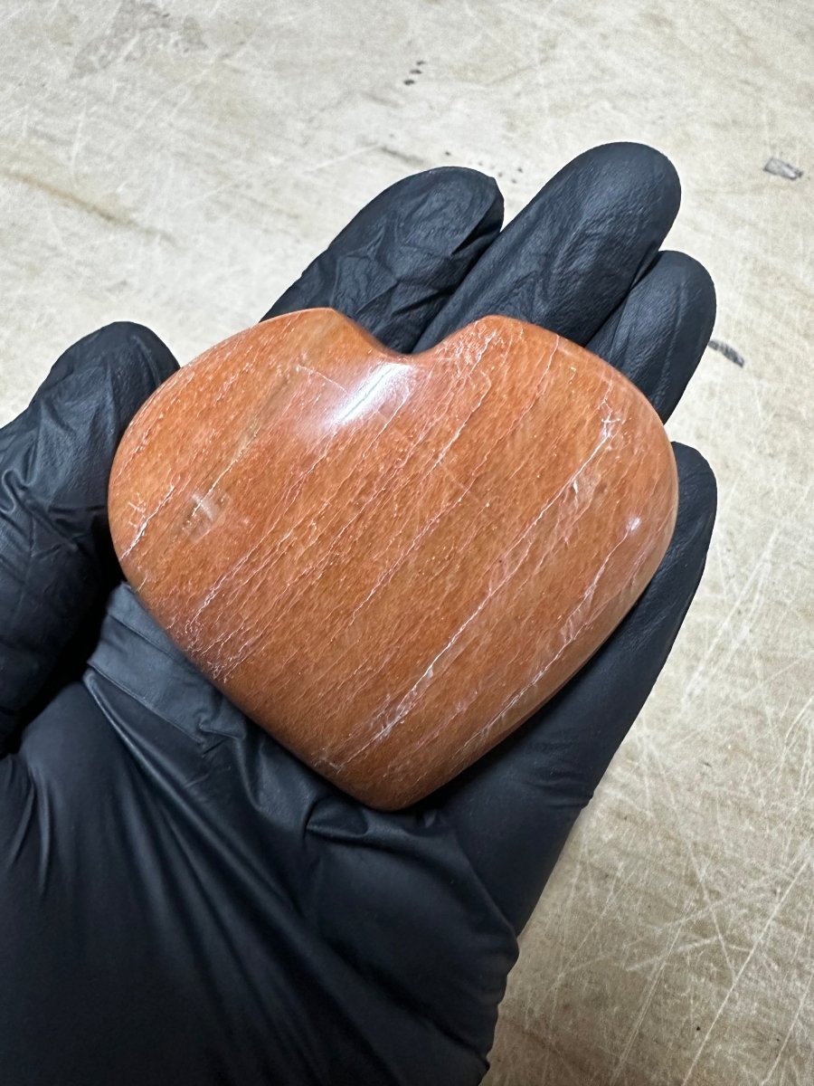 Pink Aventurine Puffy Heart - 2"-4" - QTY 1
