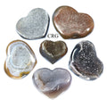 QTY 1 - Polished Agate Druzy Heart / 2.5-4.5" AVG