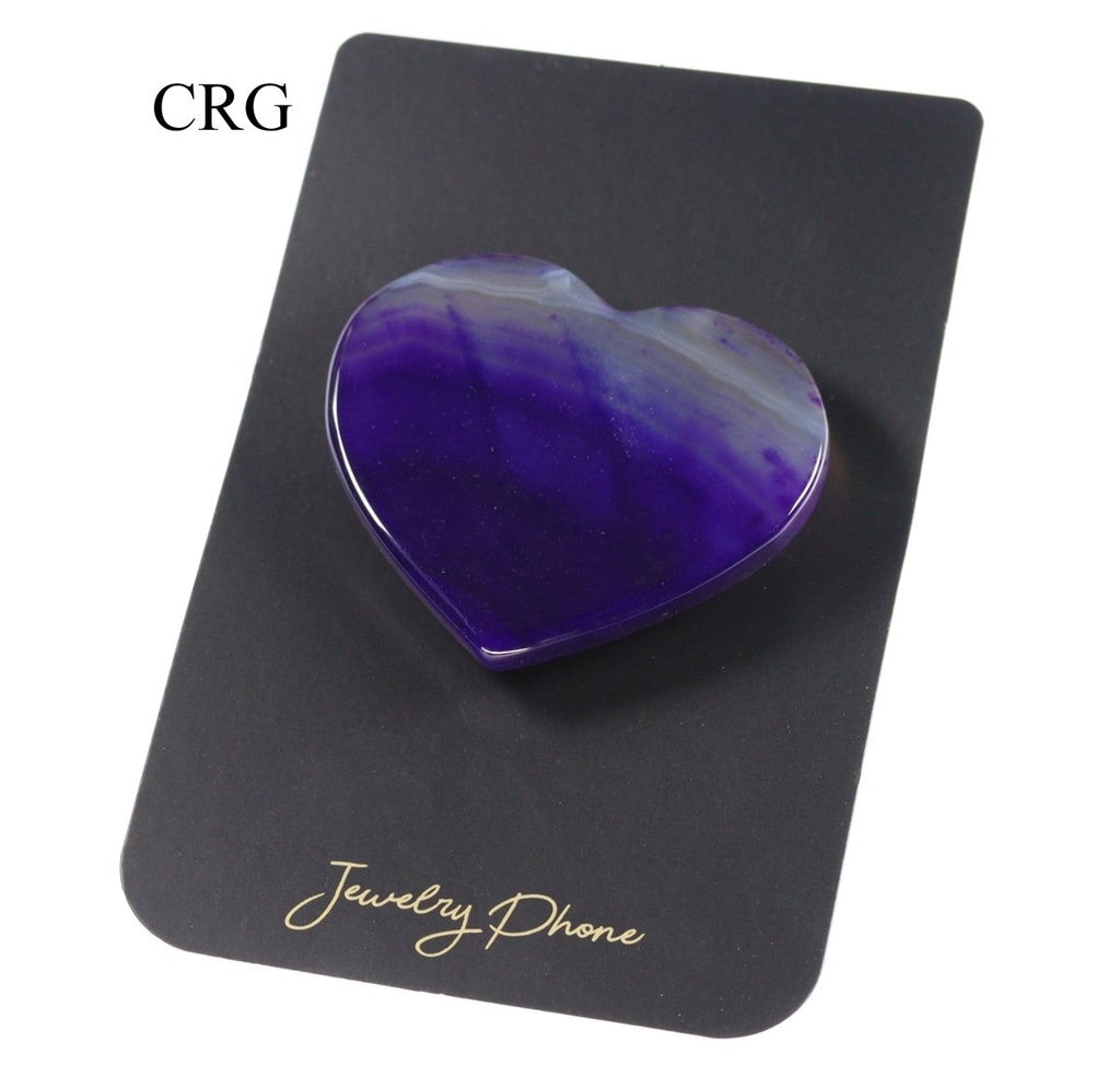 QTY 1 - Purple Agate Heart Phone Grip
