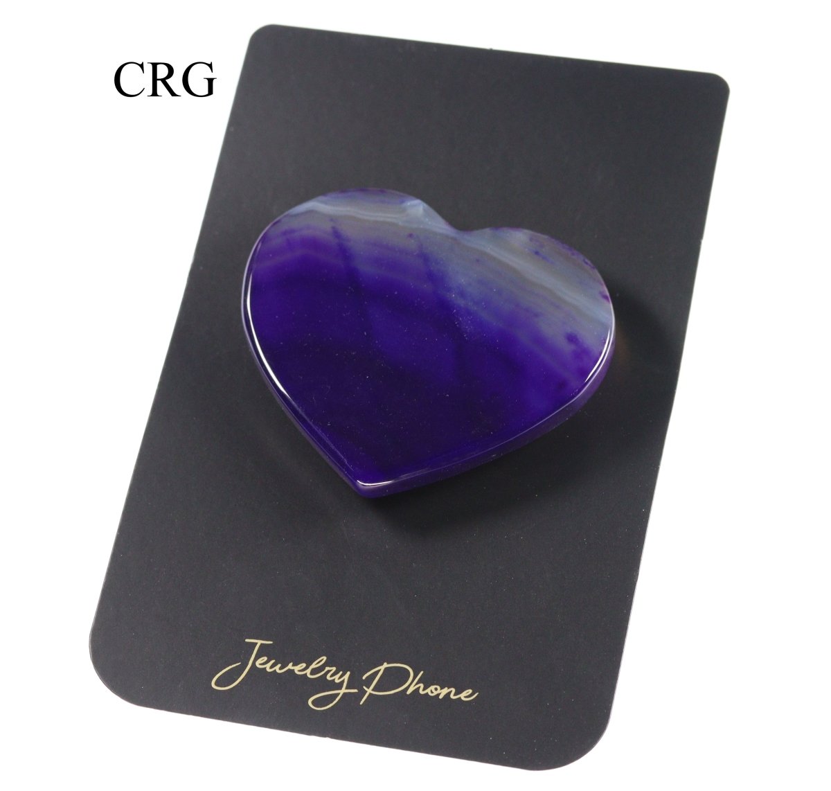 QTY 1 - Purple Agate Heart Phone Grip
