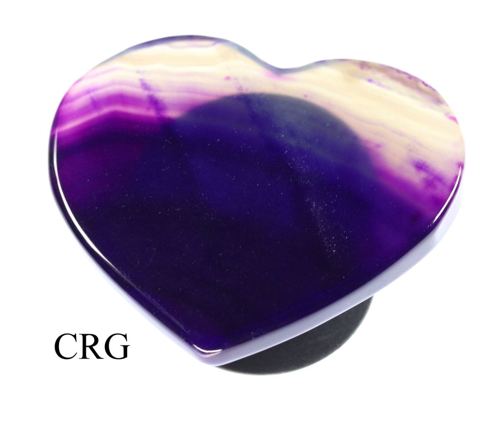 QTY 1 - Purple Agate Heart Phone Grip