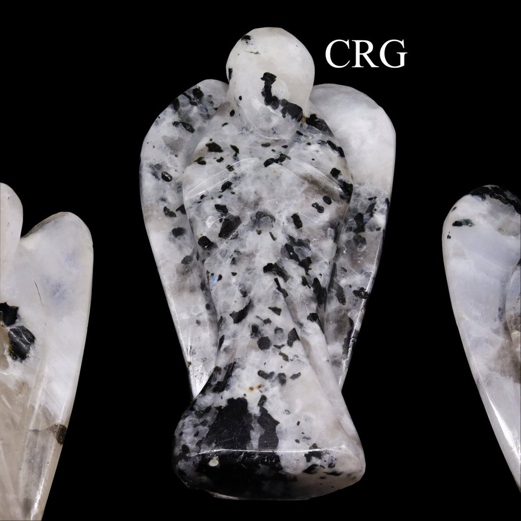 QTY 1 - Rainbow Moonstone Gemstone Pocket Angel / 2" AVG
