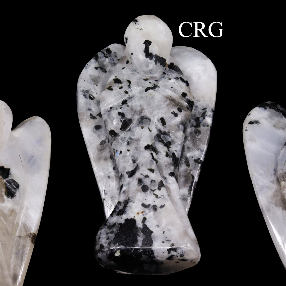 QTY 1 - Rainbow Moonstone Gemstone Pocket Angel / 2" AVG