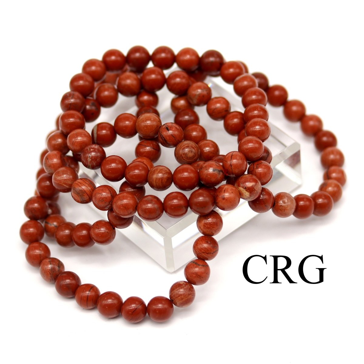 QTY 1 - Red Jasper Stretch Bracelet / 8mm AVG