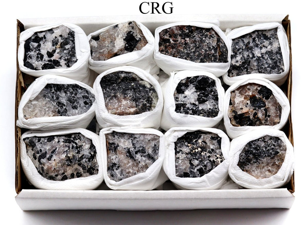 QTY 1 - Rough Tourmalated Quartz Small Flat / 1-2.5" AVG