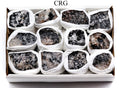 QTY 1 - Rough Tourmalated Quartz Small Flat / 1-2.5" AVG