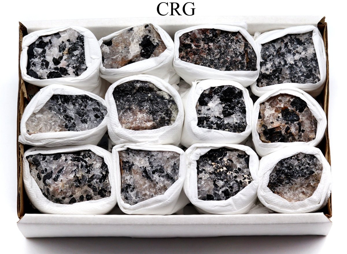 QTY 1 - Rough Tourmalated Quartz Small Flat / 1-2.5" AVG