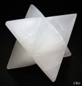 QTY 1 - SCRATCH & DENT Selenite Merkaba Star / 4" AVG