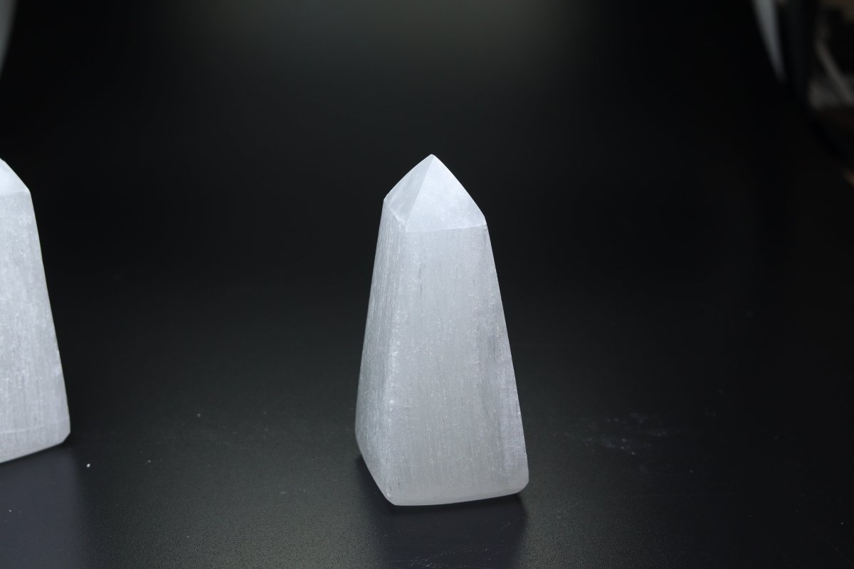 QTY 1 - Selenite Angled Obelisk Tower / 4-4.5" AVG