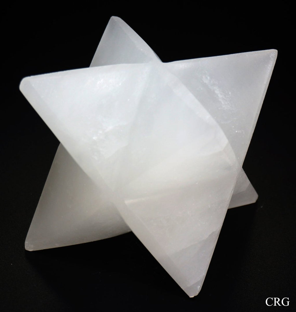 QTY 1 - Selenite Merkaba Star / SOME IMPERFECTIONS ANTICIPATED / 4" AVG.