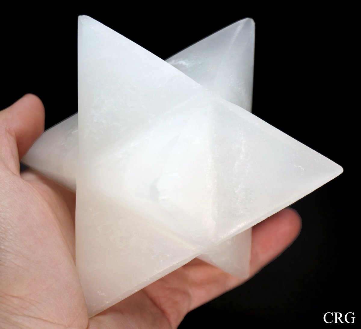 QTY 1 - Selenite Merkaba Star / SOME IMPERFECTIONS ANTICIPATED / 4" AVG.