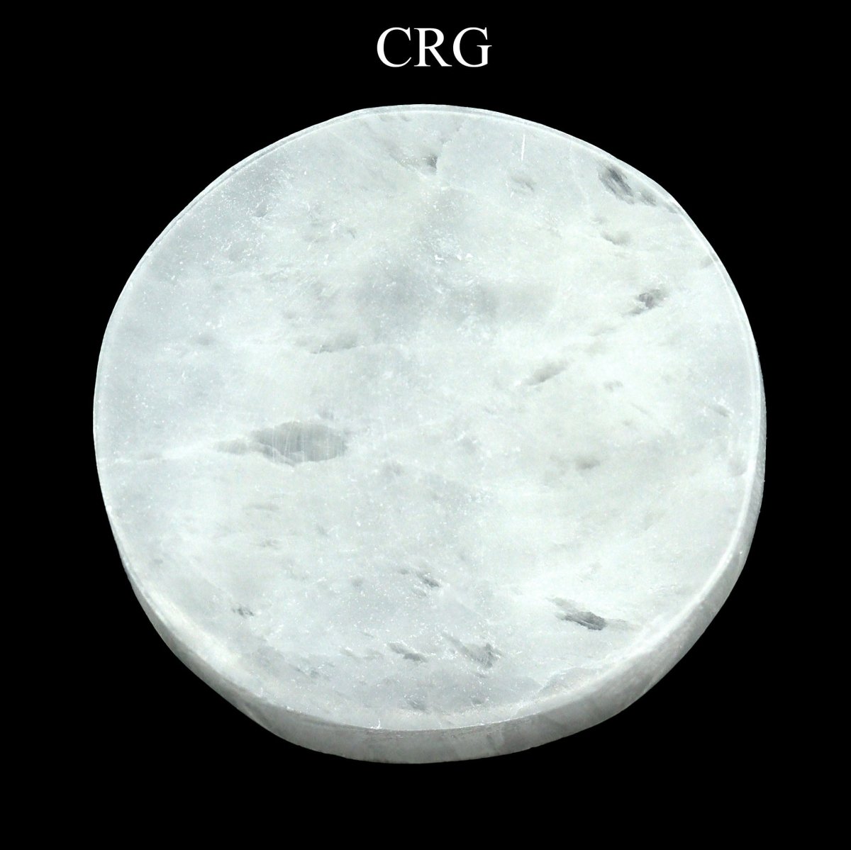 QTY 1 - Selenite Slab Plate - Round / 14cm AVG