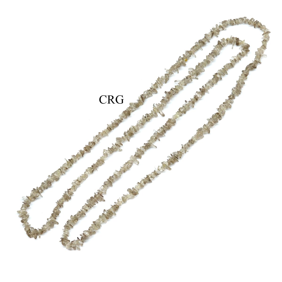 QTY 1 - Smoky Quartz Strand Chip Necklace / 32" AVG