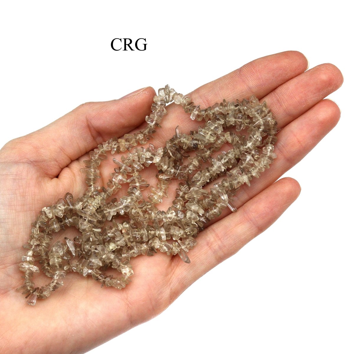 QTY 1 - Smoky Quartz Strand Chip Necklace / 32" AVG