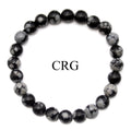 QTY 1 - Snowflake Obsidian Stretch Bracelet / 8mm AVG