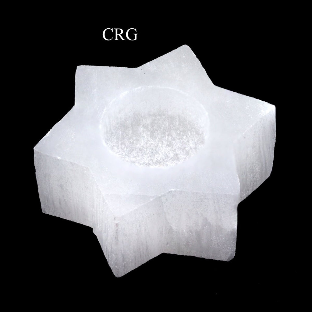 Selenite 6-Point Star Candleholder 3 Inches (1 Piece)