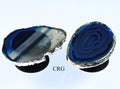 SET OF 10 - Freeform Silver Plated BLUE Agate Phone Grip