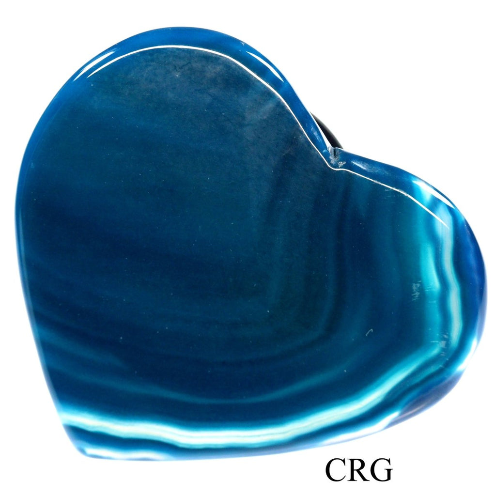SET OF 10 - Polished TEAL Agate Slice Heart Phone Grips / 2-3" AVG