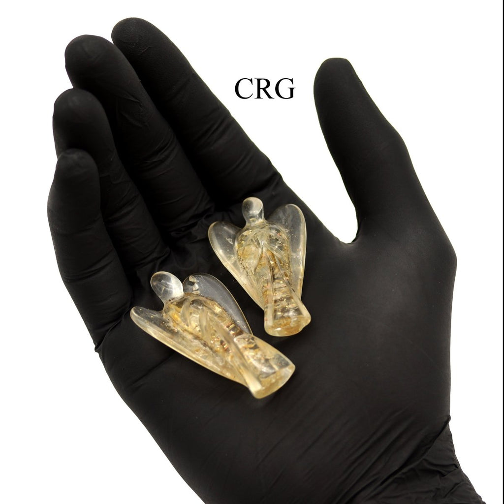 SET OF 2 - Citrine Orgonite Angels / 50mm AVG