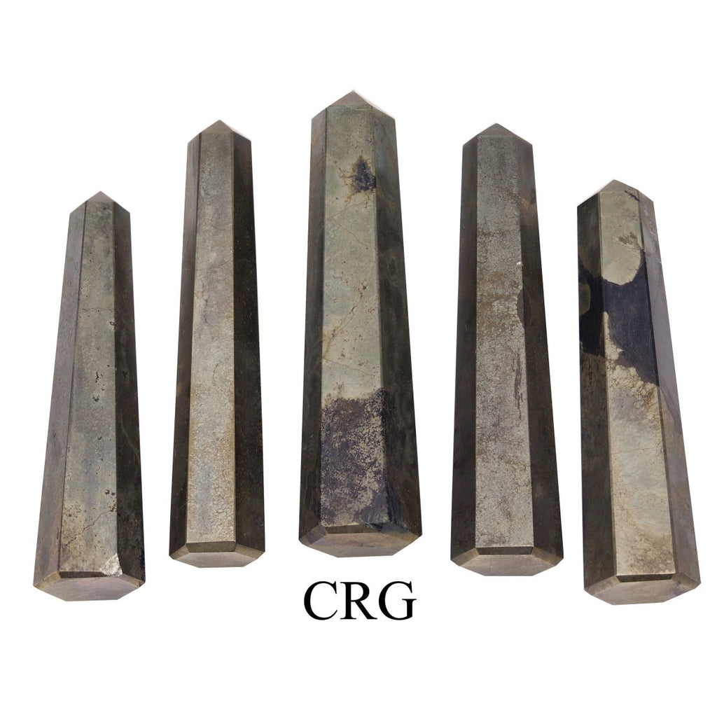 SET OF 2 - Pyrite Gemstone Obelisk Point / 2-3" avg