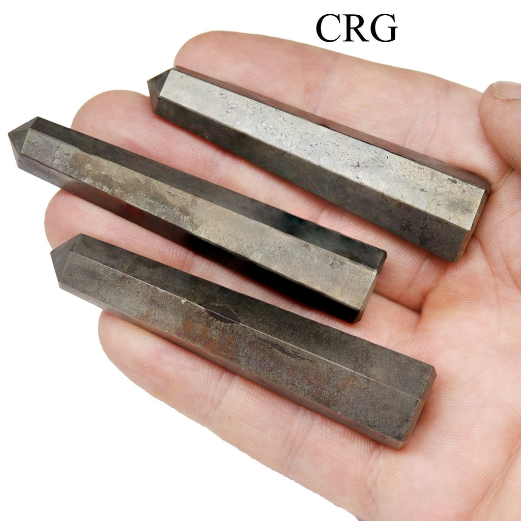 SET OF 2 - Pyrite Gemstone Obelisk Point / 2-3" avg