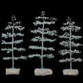 SET OF 4 -Blue Topaz - 500 Gemstone Chip Tree w/ Cluster Base - Silver Wire