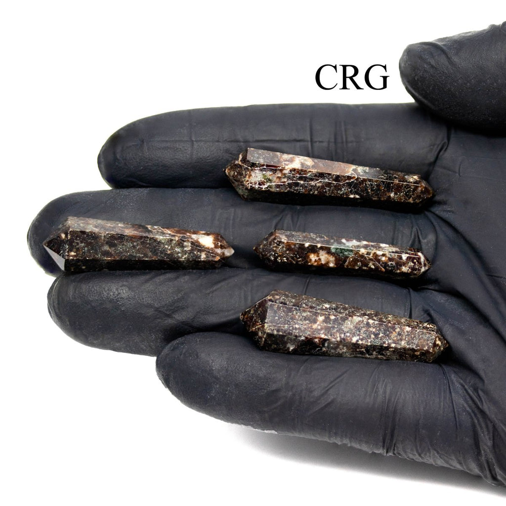 SET OF 4 - Garnet Mini Double Terminated Points / 1" AVG