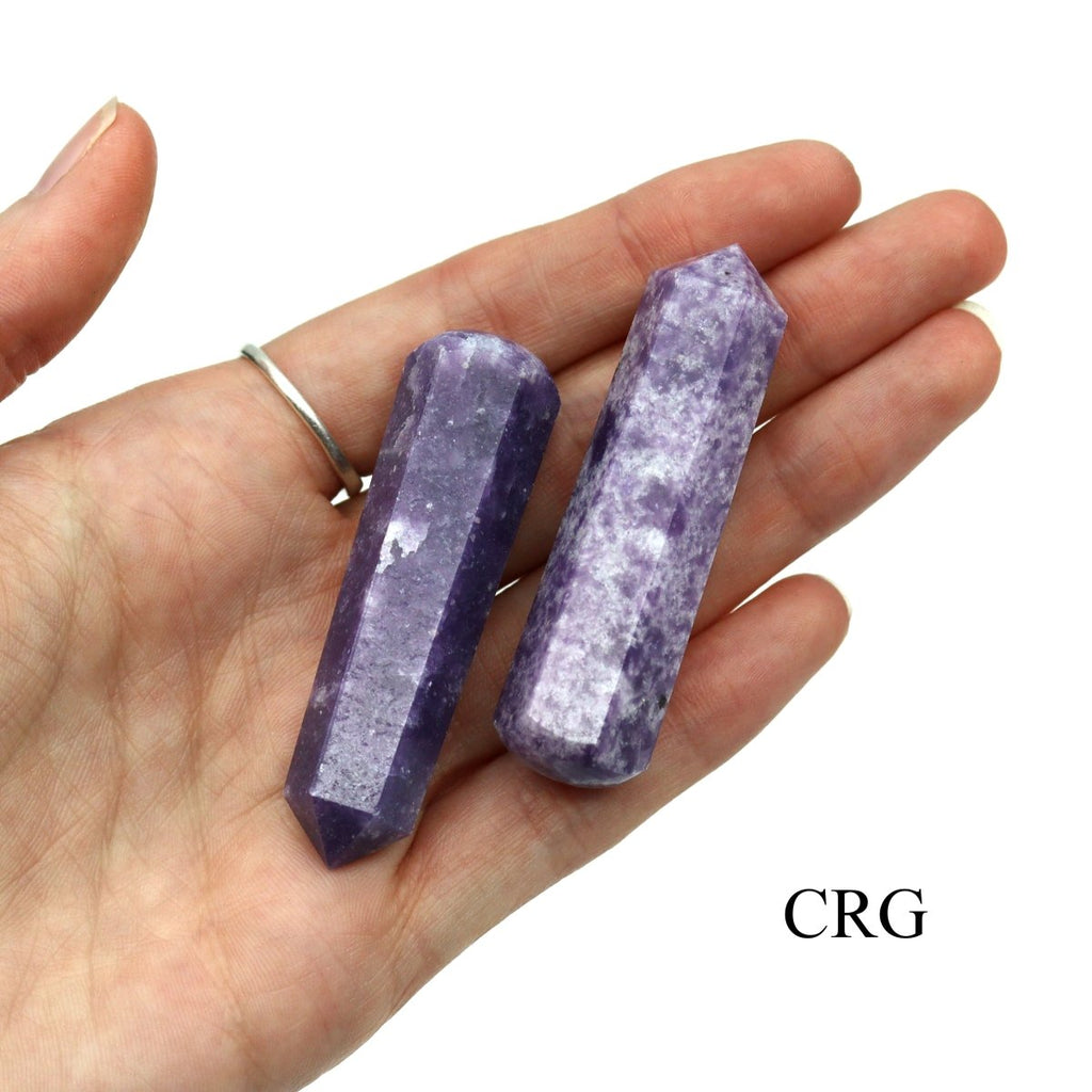 SET OF 4 - Lepidolite Wand with Smooth Round End / 2" AVG