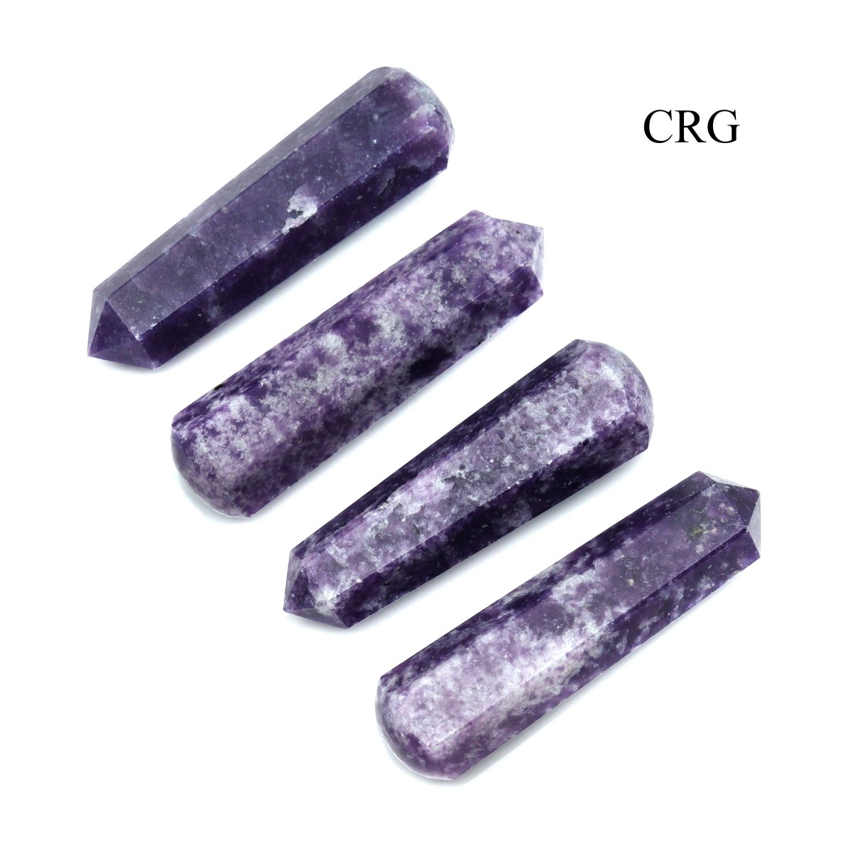 SET OF 4 - Lepidolite Wand with Smooth Round End / 2" AVG