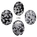 SET OF 4 - Snowflake Obsidian Worry Stones w/ Thumb Indent / 1" Avg