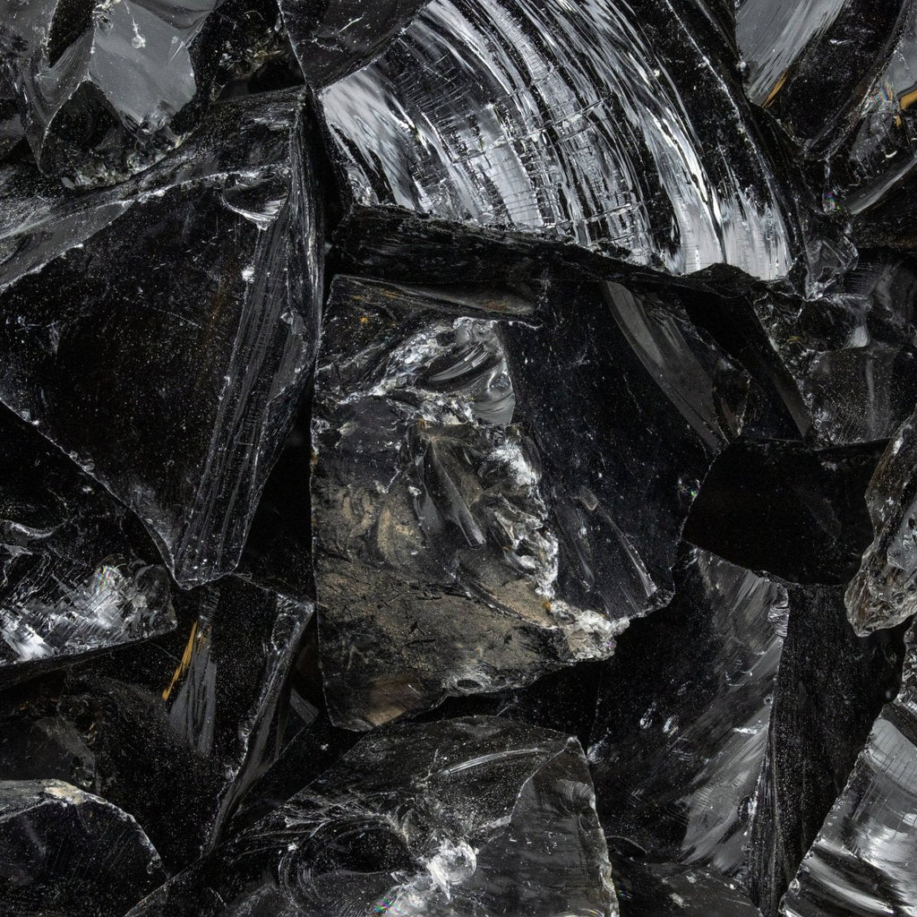Smoky Obsidian Rough Pieces (Size 1 to 2 Inches) Bulk Wholesale Lot Crystal