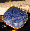 Sodalite Round Diamond Pendant with Gold Plating (1.5 To 2 Inches) (1 Piece) (INJD)