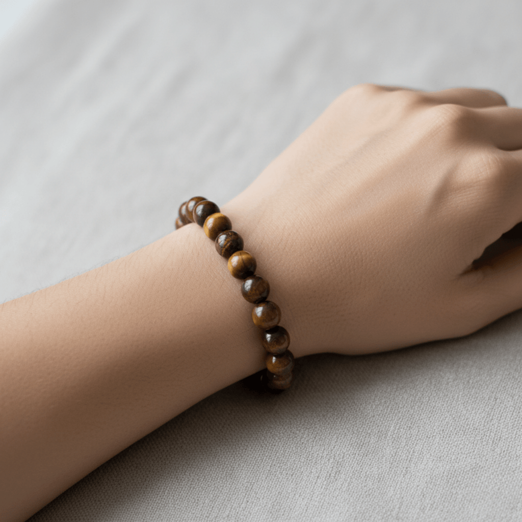 Tiger's Eye Tumbled Bead Stretch Bracelet (8mm) (INJD)