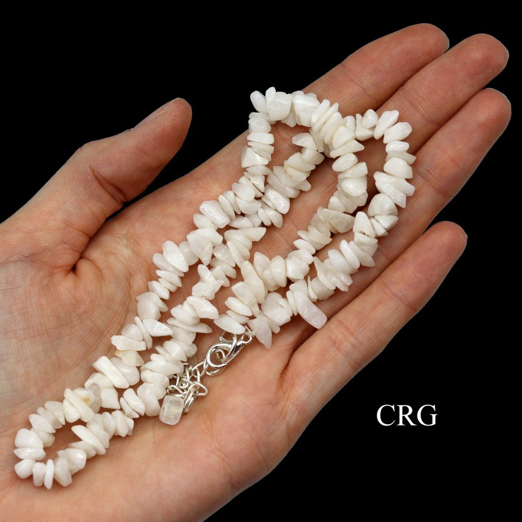 White Quartz Strand Chip Choker Necklace (16 Inches) (4 Pieces) (INJD)