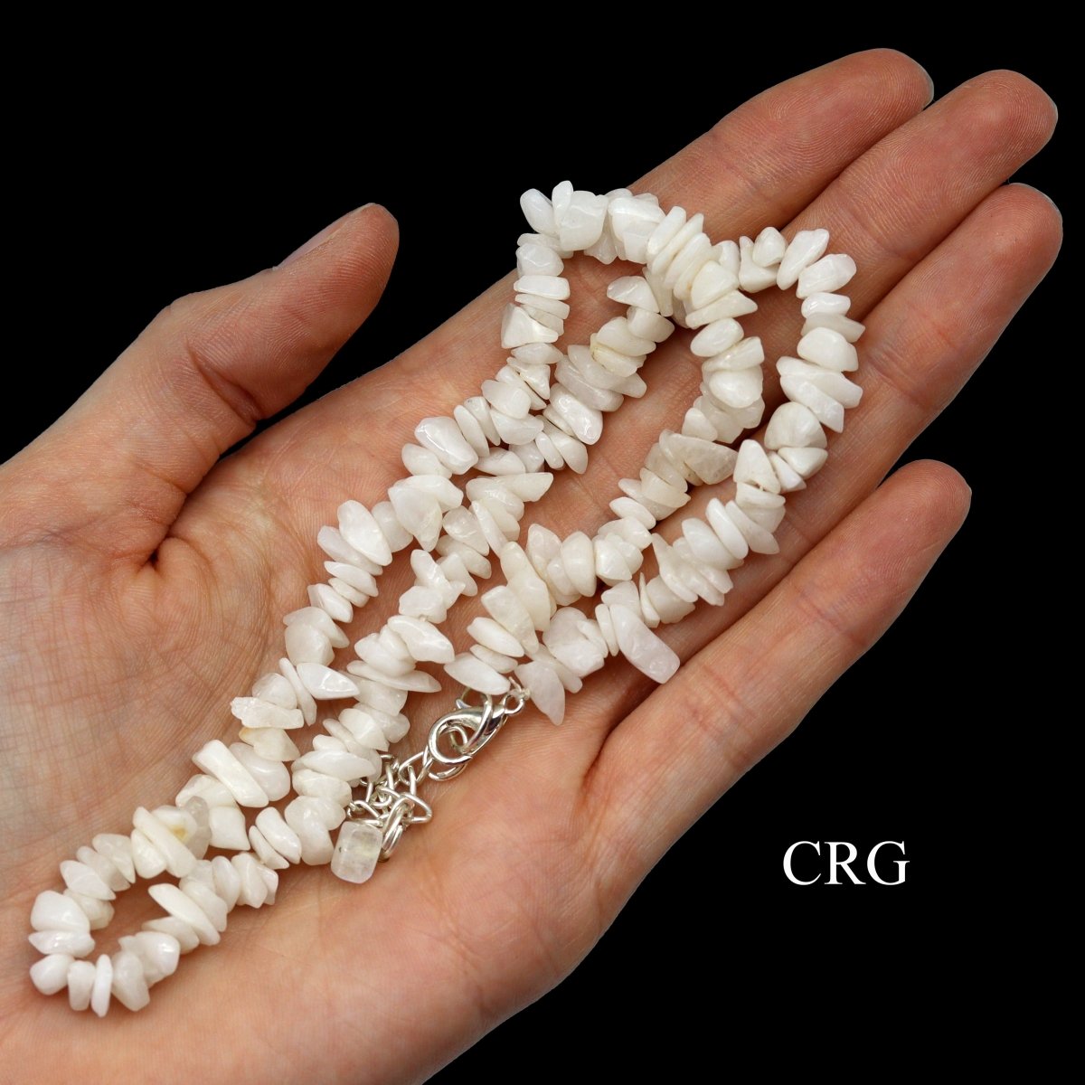 White Quartz Strand Chip Choker Necklace (16 Inches) (4 Pieces) (INJD)