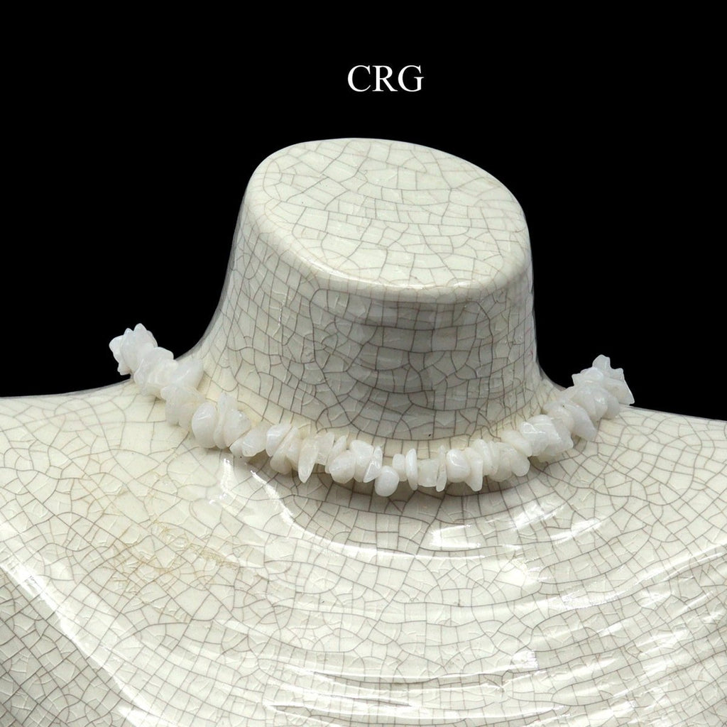 White Quartz Strand Chip Choker Necklace (16 Inches) (4 Pieces) (INJD)