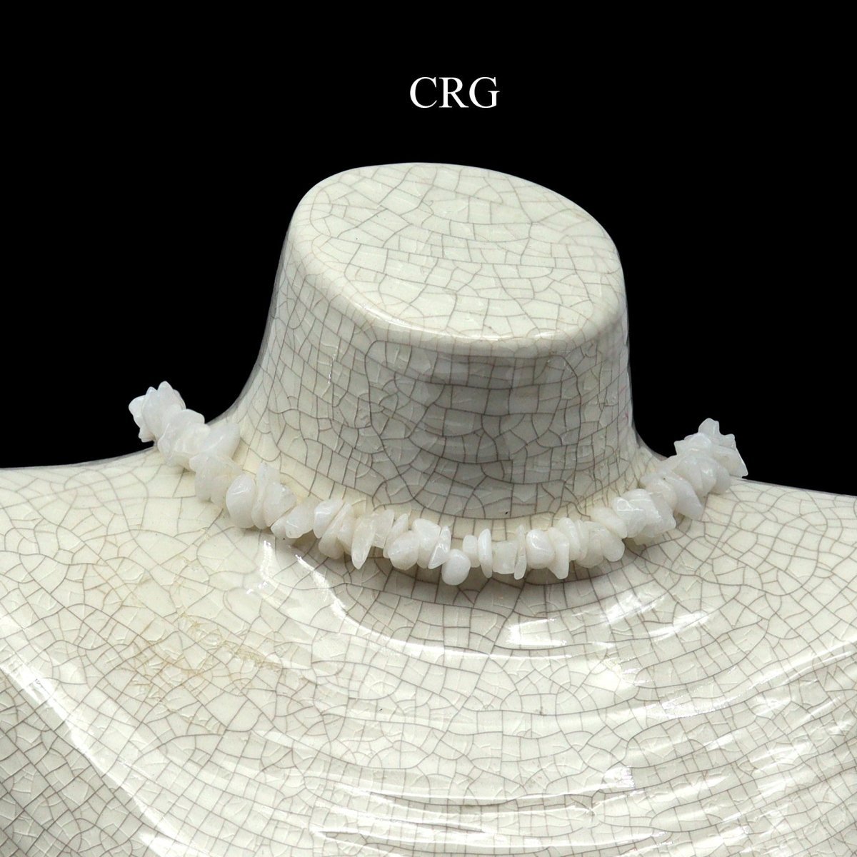 White Quartz Strand Chip Choker Necklace (16 Inches) (4 Pieces) (INJD)